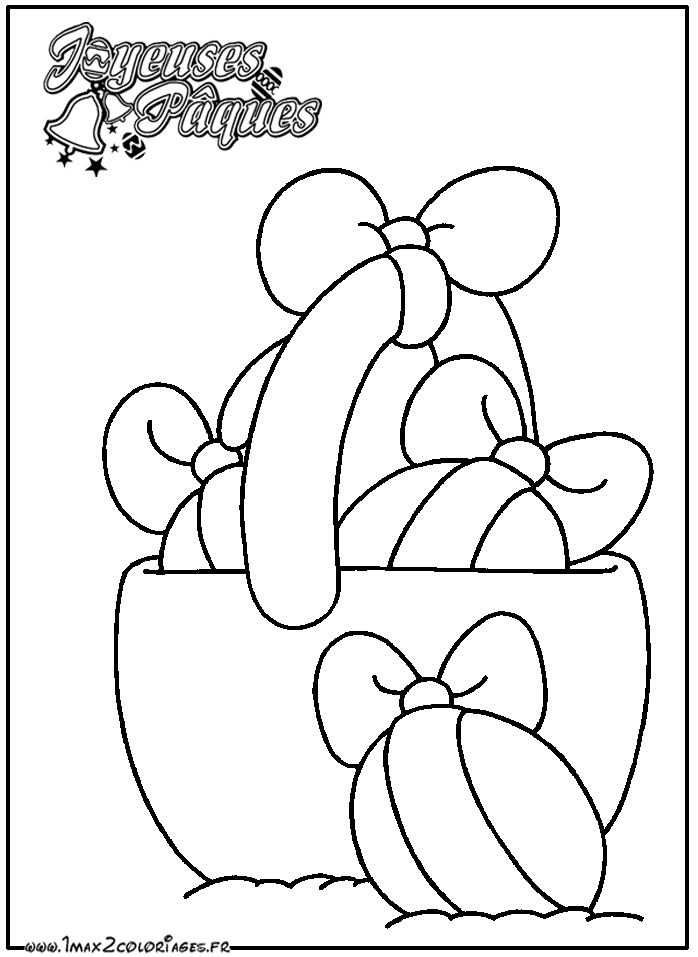 Coloriage panier d'oeufs de Paques